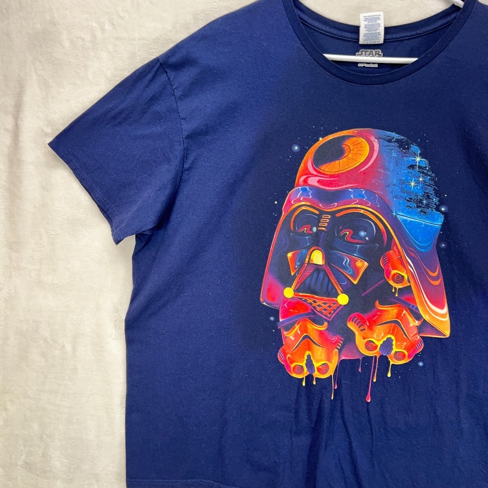 Darth Vader Star Wars 3XL Short Sleeve T Shirt Melting Graphic Print Delta Color - Picture 2 of 15